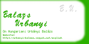 balazs urbanyi business card